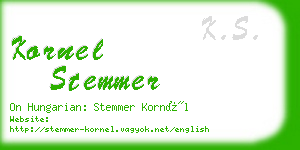 kornel stemmer business card